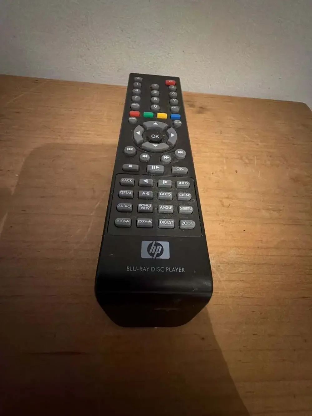 HP Blu-Ray Disc Player Remote Control